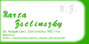 marta zselinszky business card